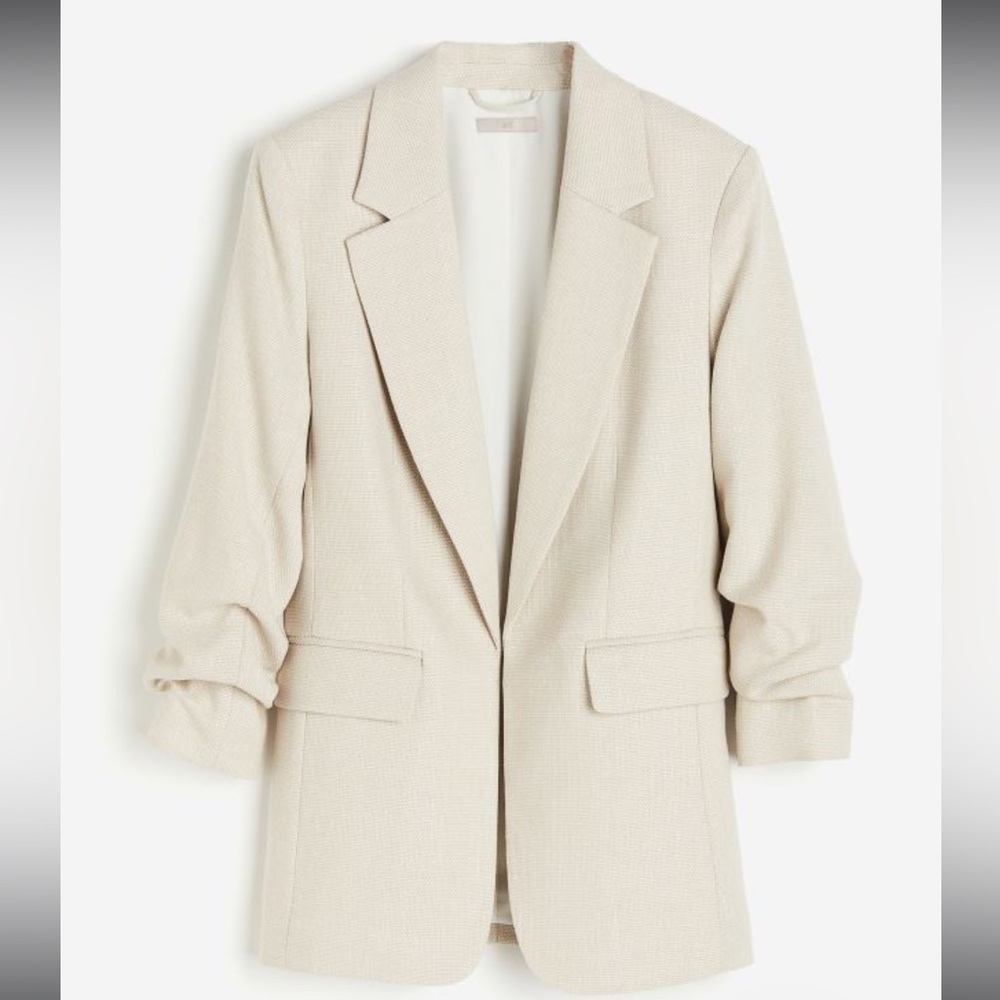 Gathered-sleeve Jacket Beige